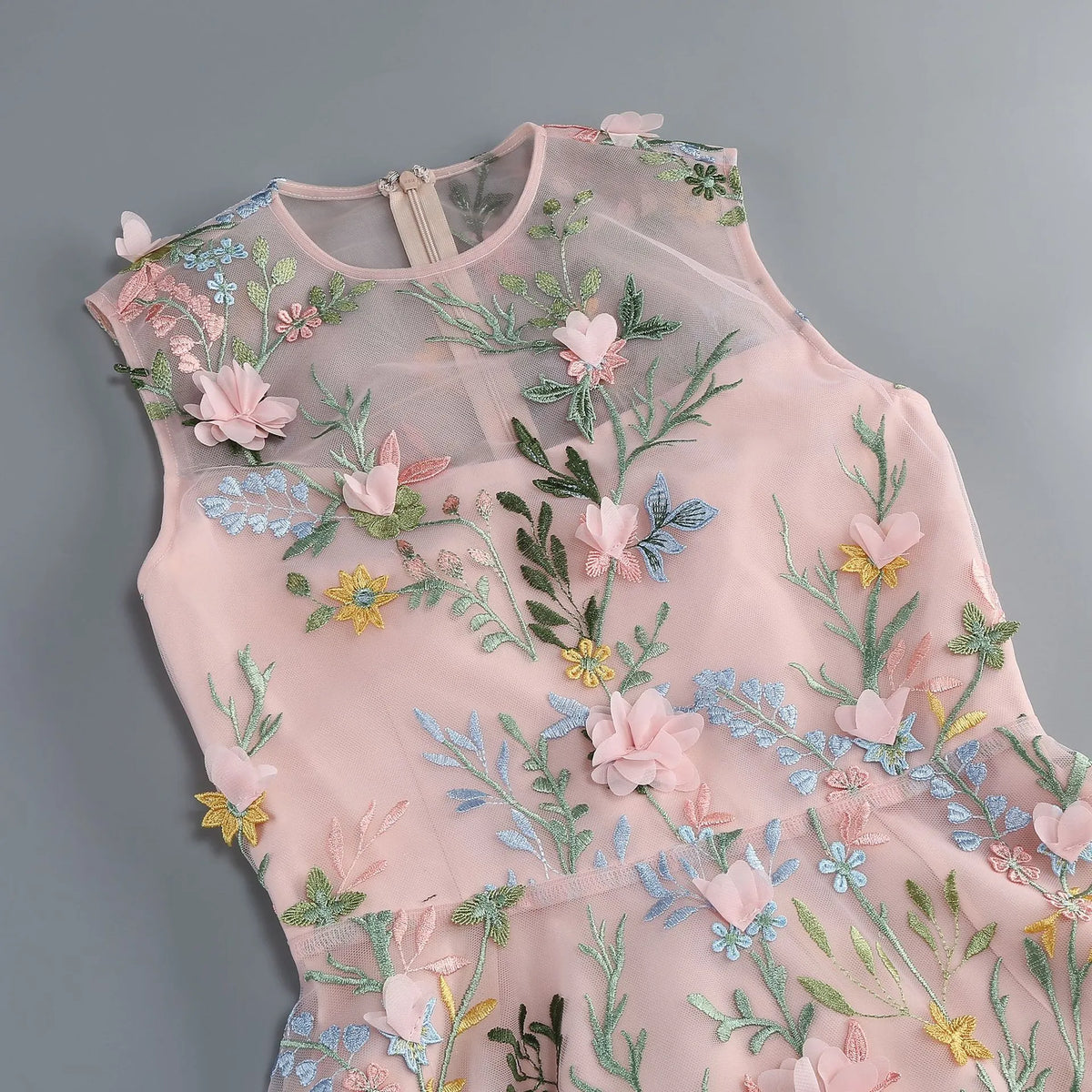 Marni Pink Flower Embellished Midi Dress Flowering Girl
