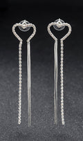 Silver Chain Tassel Earrings Flowering Girl