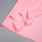 Bess One-Shoulder Slant Neck Pleated Maxi Dress In Pink Flowering Girl