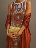 Elegant printed two-piece dress with cape Flowering Girl