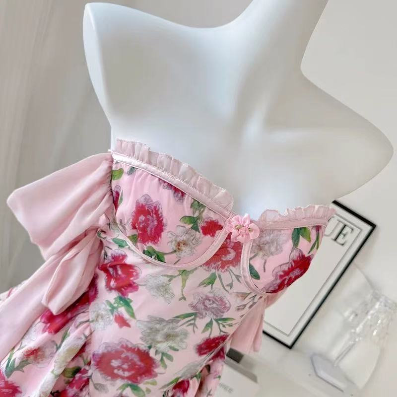 The Rosetta Silk Mini Dress Flowering Girl