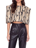 Uldane Cape Printed Crop Top Flowering Girl