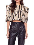 Uldane Cape Printed Crop Top Flowering Girl