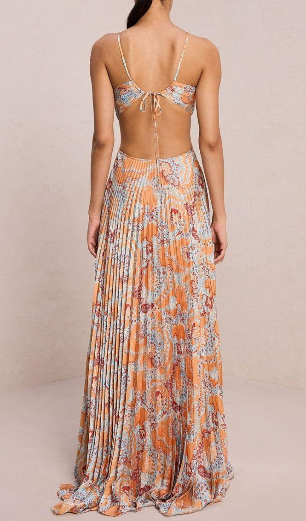Dorisa Printed Backless Maxi Dress Flowering Girl