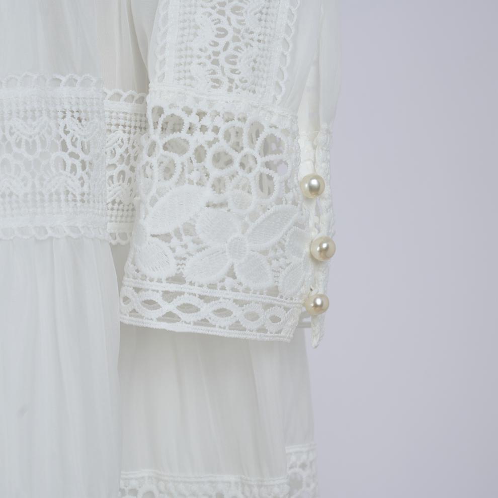 Kamara White Long Sleeve Maxi Dress Flowering Girl