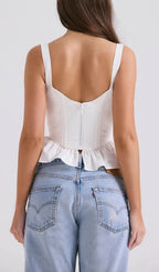 Lethia White Corset Top Flowering Girl