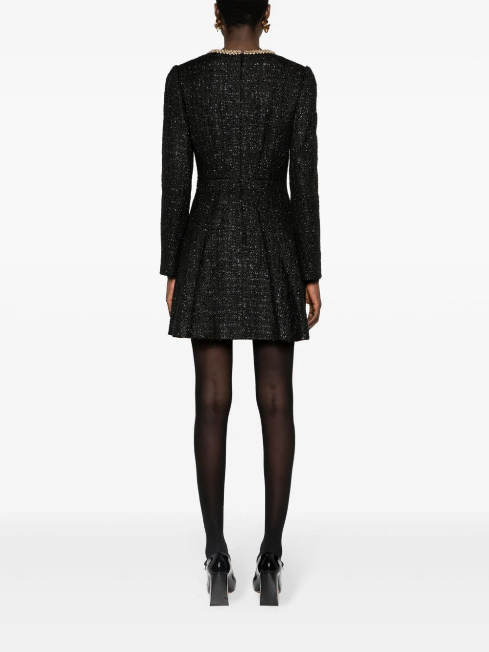 BLACK BOUCLE MINI DRESS Flowering Girl