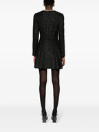 BLACK BOUCLE MINI DRESS Flowering Girl