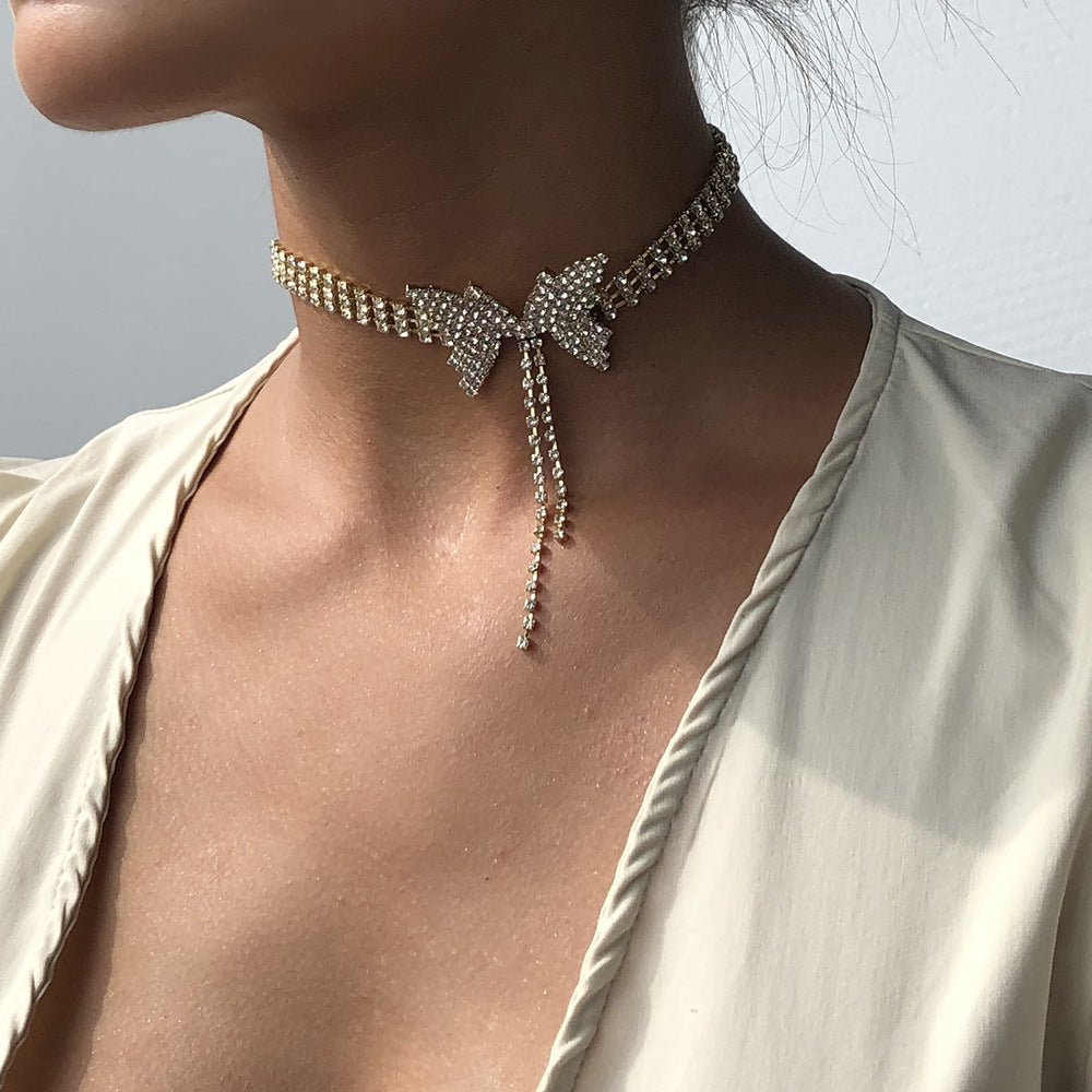 Gold Diamond Butterfly Choker Flowering Girl