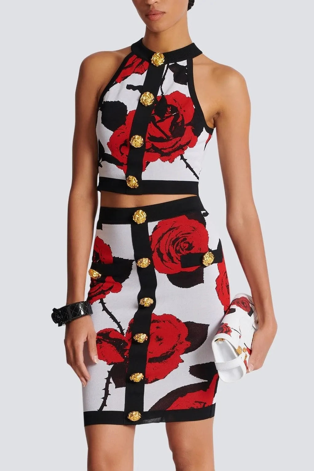Amiya Rose Jacquard Halter Top Flowering Girl