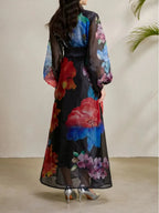 Maru Black Printed Maxi Dress Flowering Girl