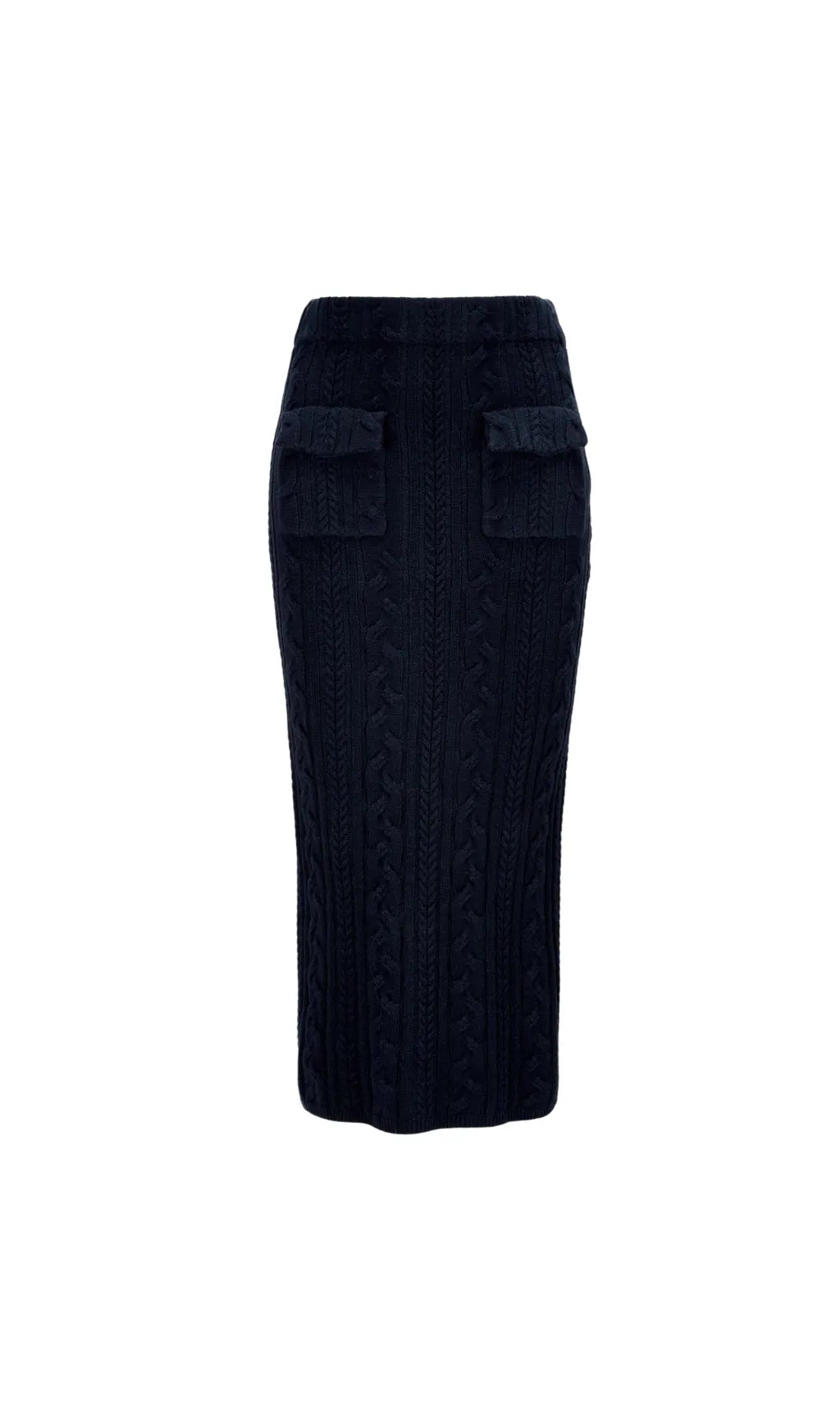 NAVY MIDI KNIT SKIRT Flowering Girl