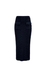 NAVY MIDI KNIT SKIRT Flowering Girl