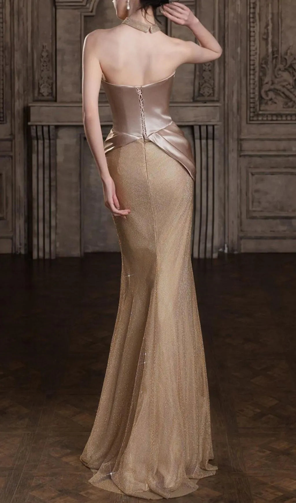 Kristine Strapless Ruched Maxi Dress Flowering Girl
