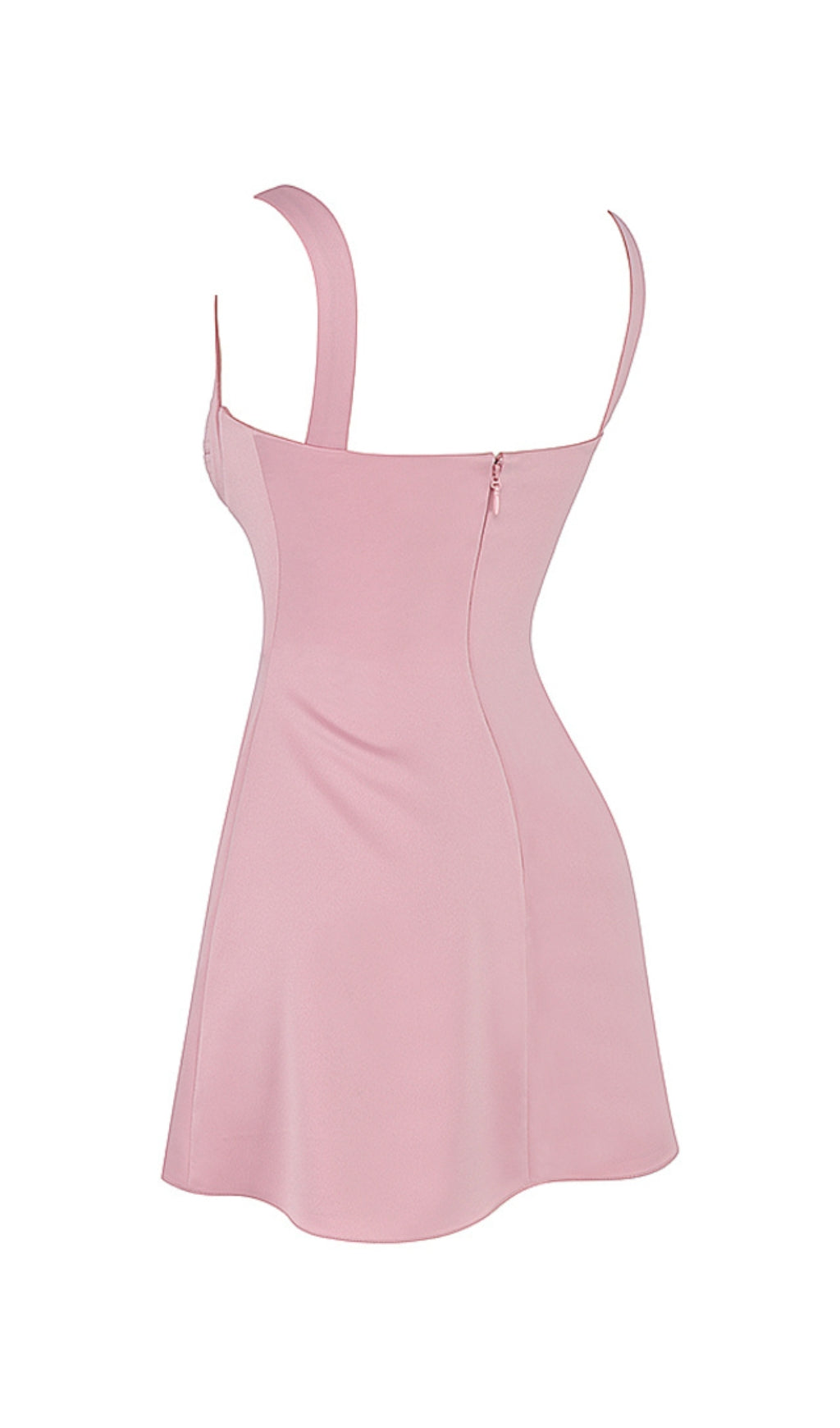Pink Satin Sleeveless Quartz Mini Dress Flowering Girl