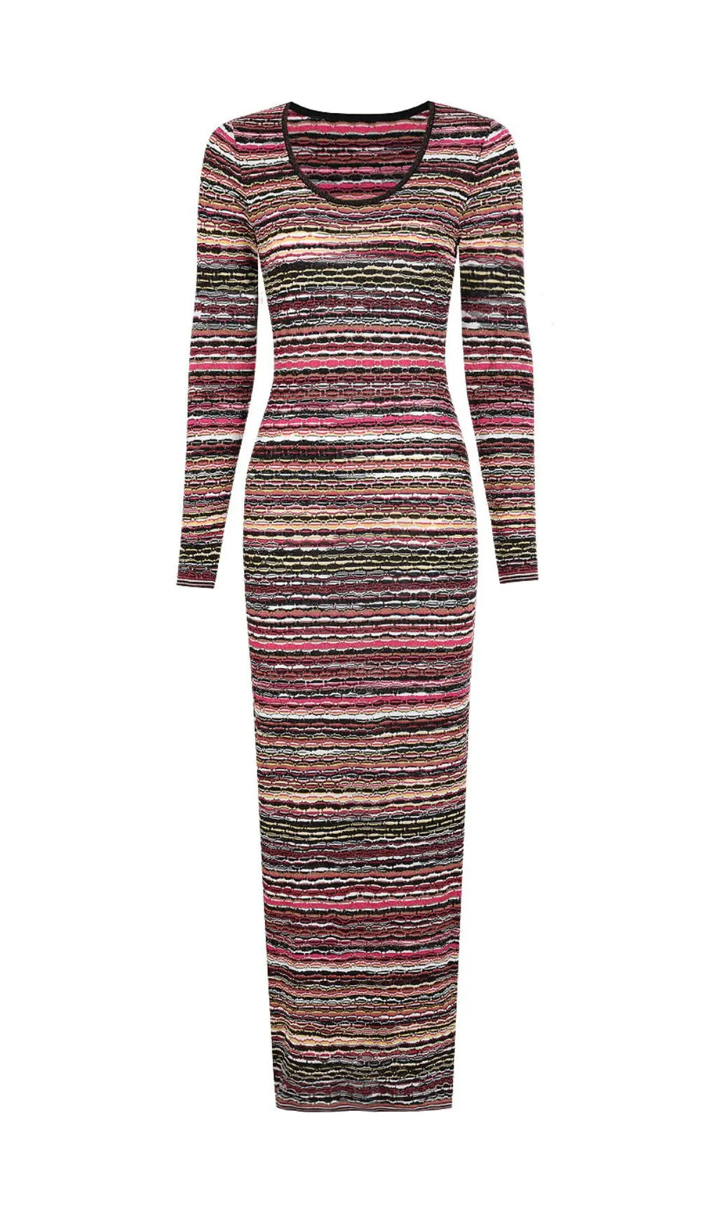 Julia Stripe Long Sleeve Knit Maxi Dress Flowering Girl