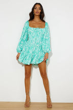 Long Beach Walks Mini Dress Mint Flowering Girl