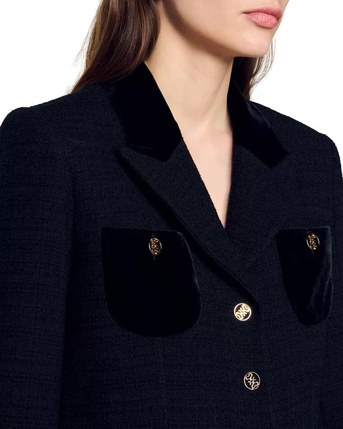 Vic Cropped Blazer in black Flowering Girl