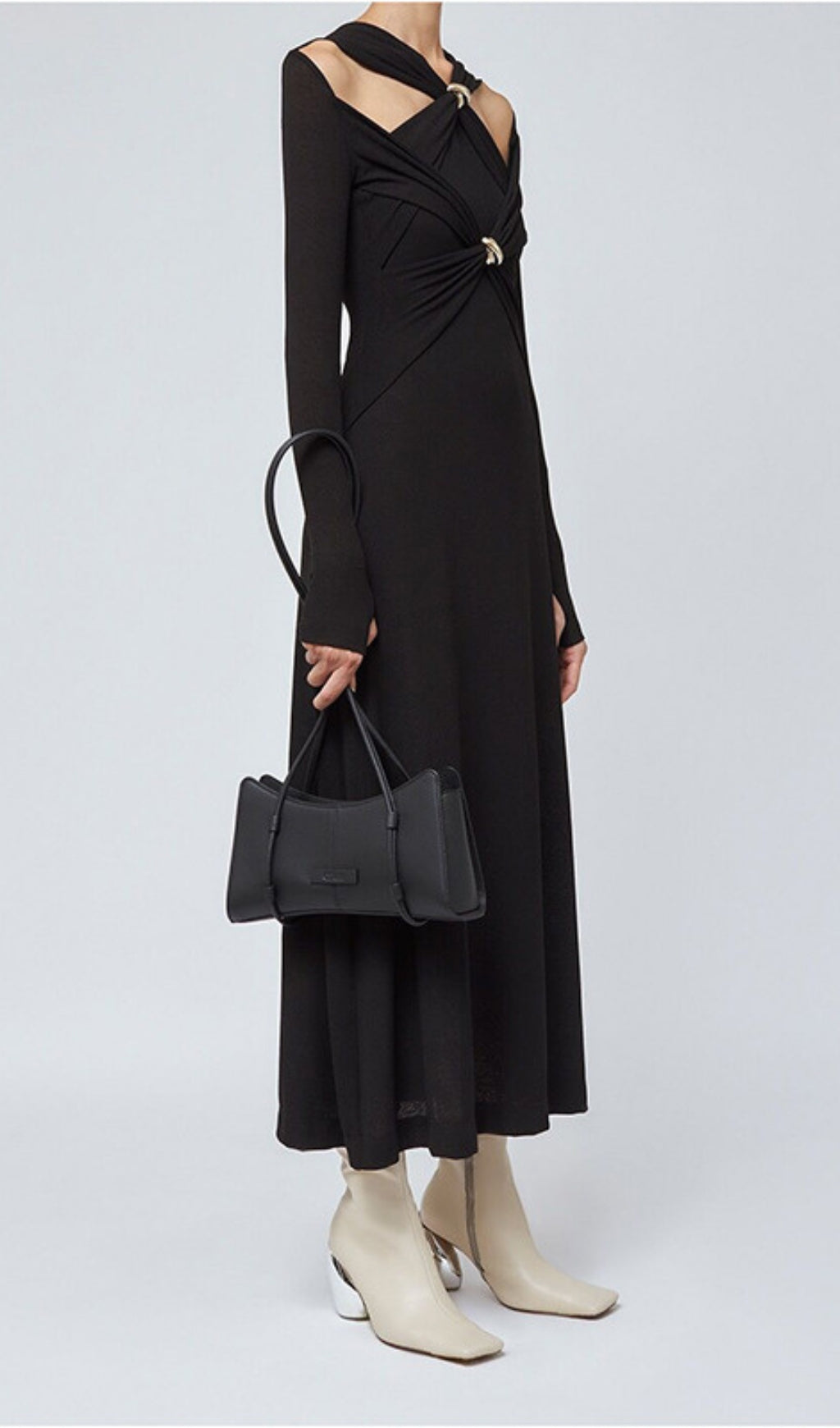 Braydon Cutout Knit Long Sleeve Midi Dress Flowering Girl