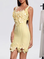 Hanh Sleeveless Flower Bandage Mini Dress Flowering Girl