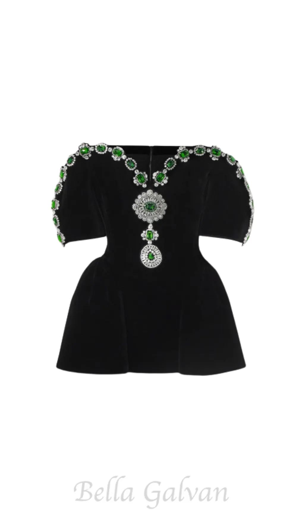 Crystal embellished strapless mini dress in black Flowering Girl