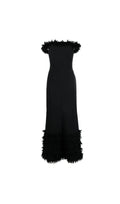 BLACK BOHDI APPLIQUÉD SILK GOWN Flowering Girl