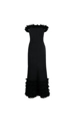 BLACK BOHDI APPLIQUÉD SILK GOWN Flowering Girl