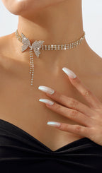 Gold Diamond Butterfly Choker Flowering Girl