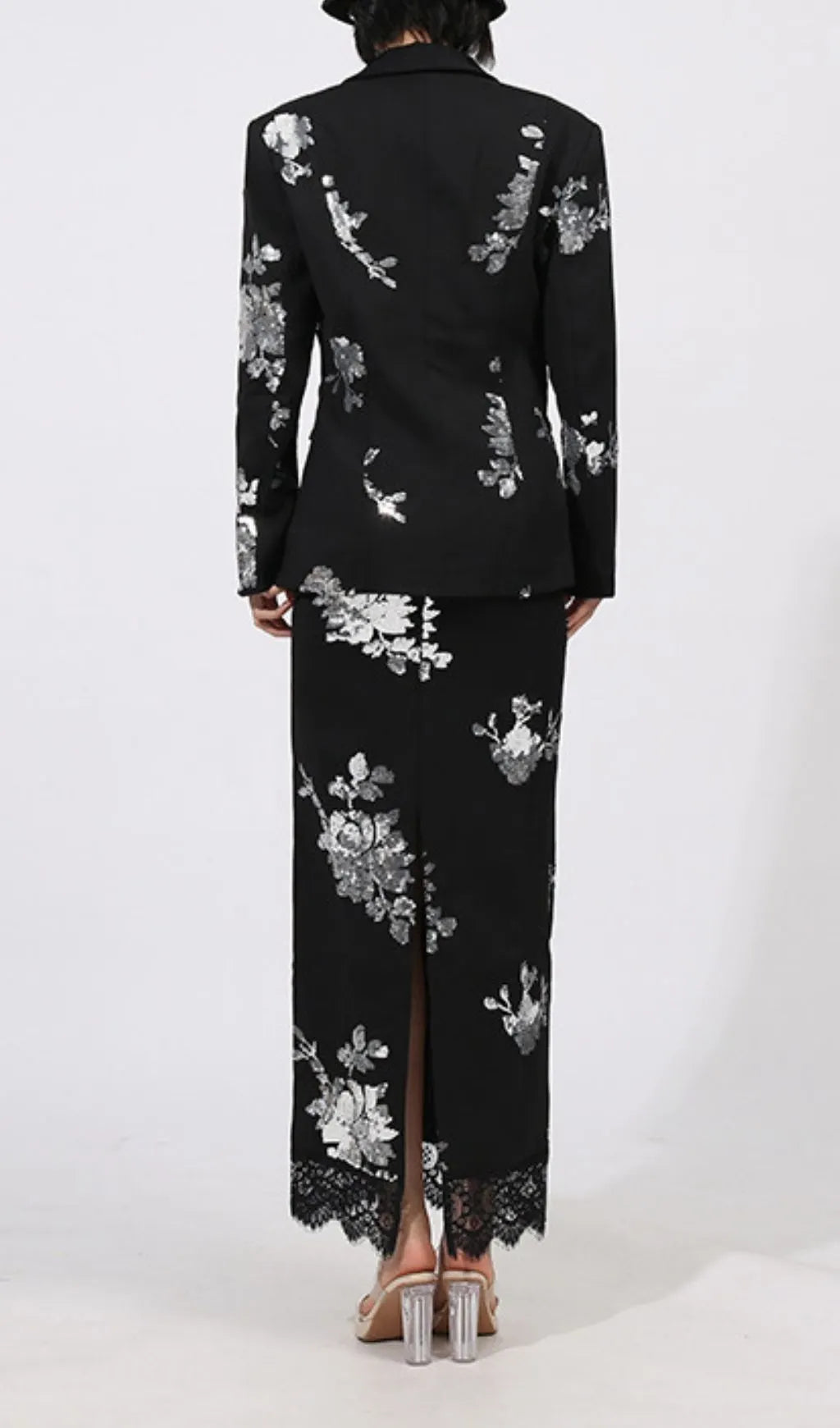 Gonca Sequin Flower Embellished Two-Piece Set Flowering Girl