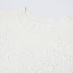 Kimoni White Sleeveless Flower Knit Mini Dress Flowering Girl