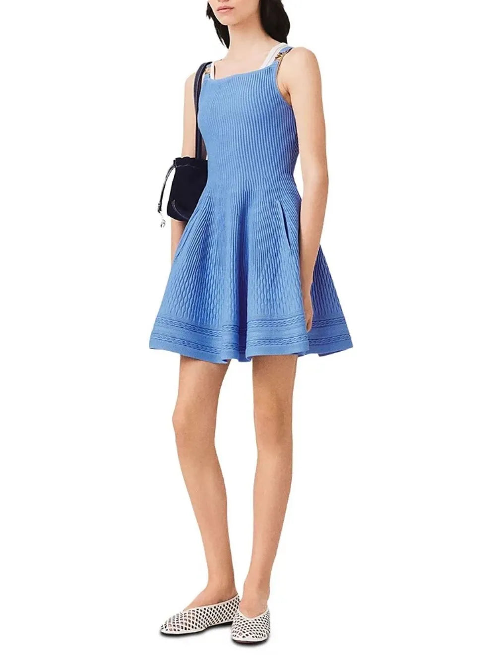 Square Neck Skater Mini Dress Flowering Girl
