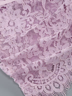 Kellie Strapless Lace Appliques Mini Dress In Light Purple Flowering Girl