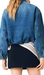 Denim Bomber Jacket Flowering Girl