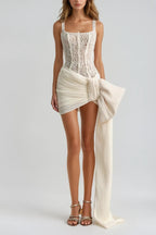 Bosede Bow Lace Corset Mini Dress Flowering Girl