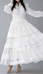 Kamara White Long Sleeve Maxi Dress Flowering Girl