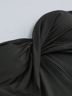 Bandeau Drape Maxi Dress In Black Flowering Girl