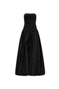 Nancy Bubble Hem Maxi Dress In Black Flowering Girl