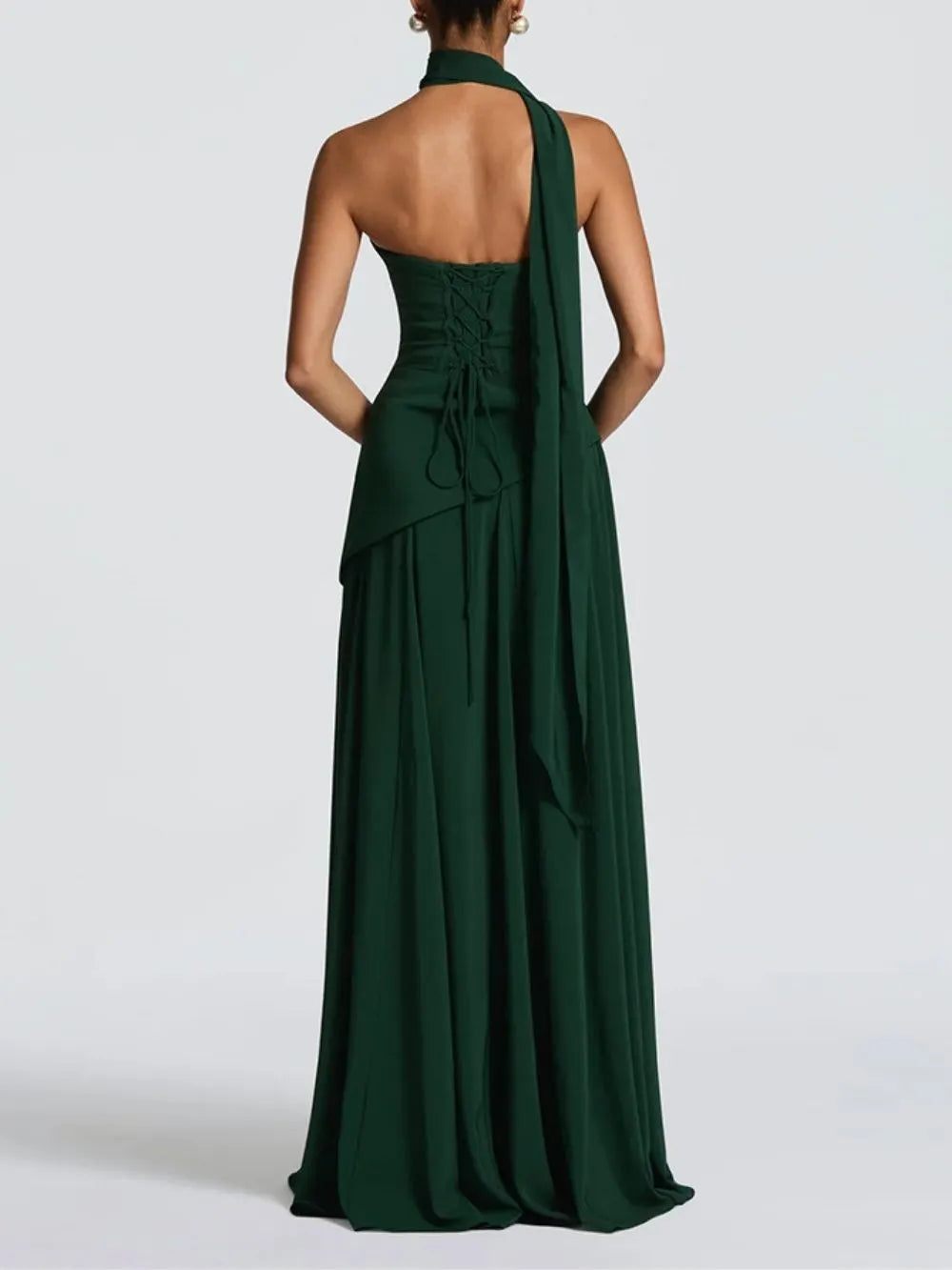 Materia Green Strapless Maxi Dress Flowering Girl