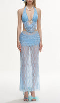 Latiece Blue Lace Three-Piece Swimsuit Flowering Girl