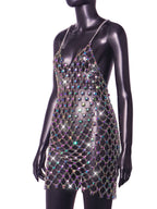 Rhinestone Hollow Body Chain Dress Flowering Girl