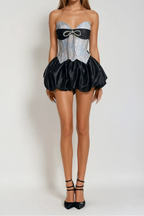 Bethari Strapless Corset Puffy Mini Dress Flowering Girl