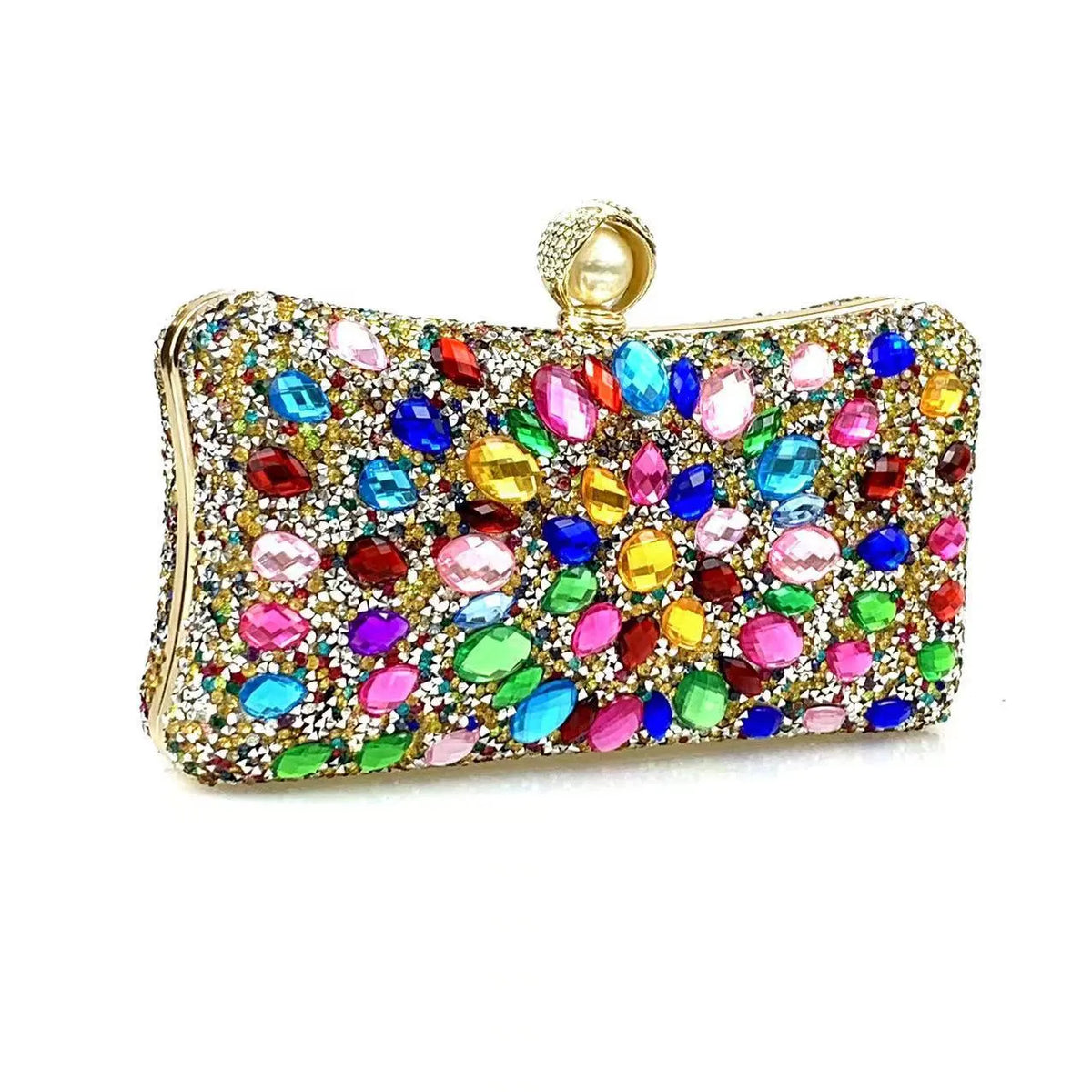 Multi Rhinestone Crystal Clutch Flowering Girl
