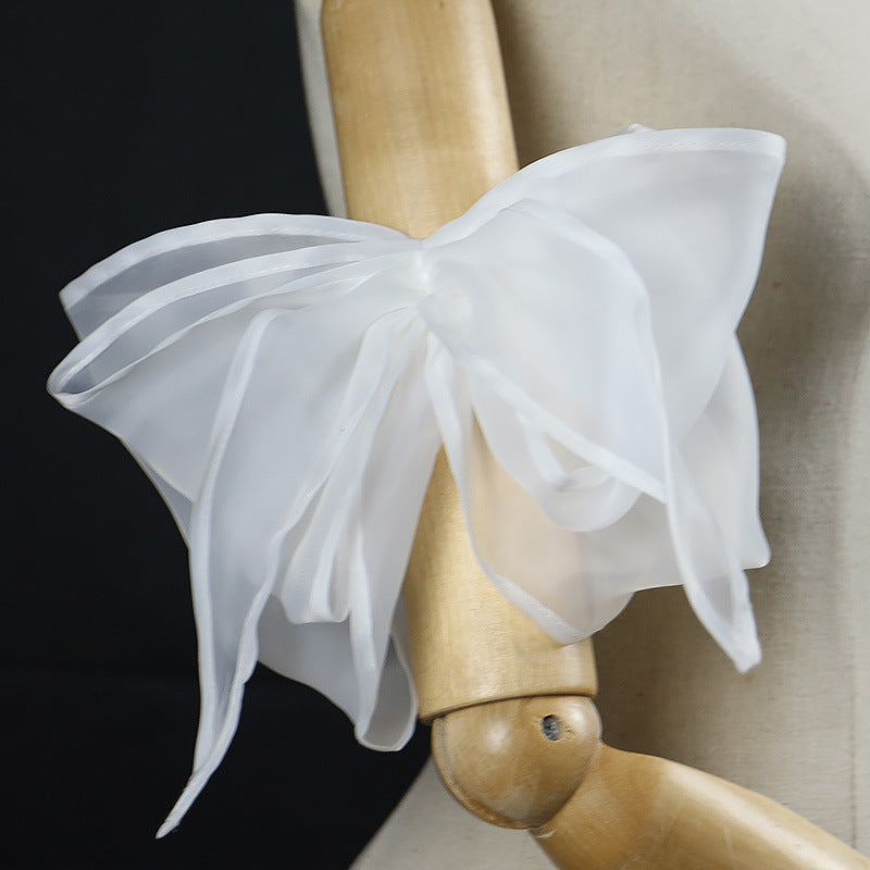 Organza Giant Bow Detachable Short Arm Cuffs Flowering Girl
