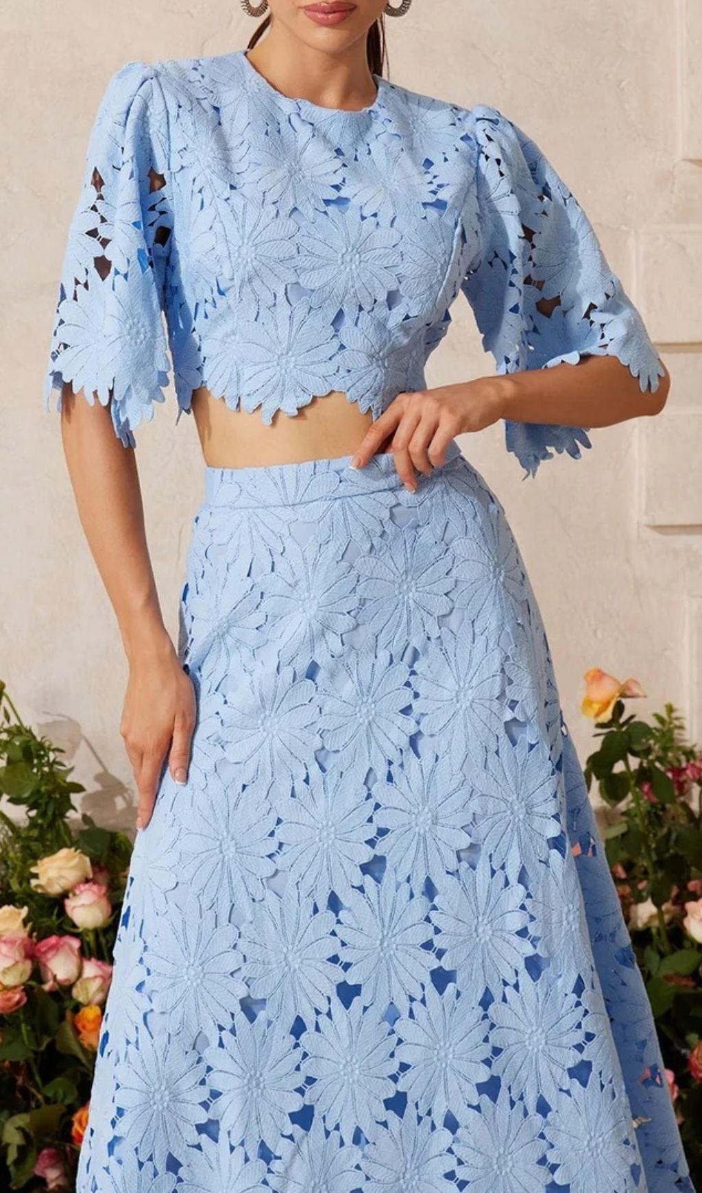 Zaelyth Floral Embroidered Skirt Set Flowering Girl