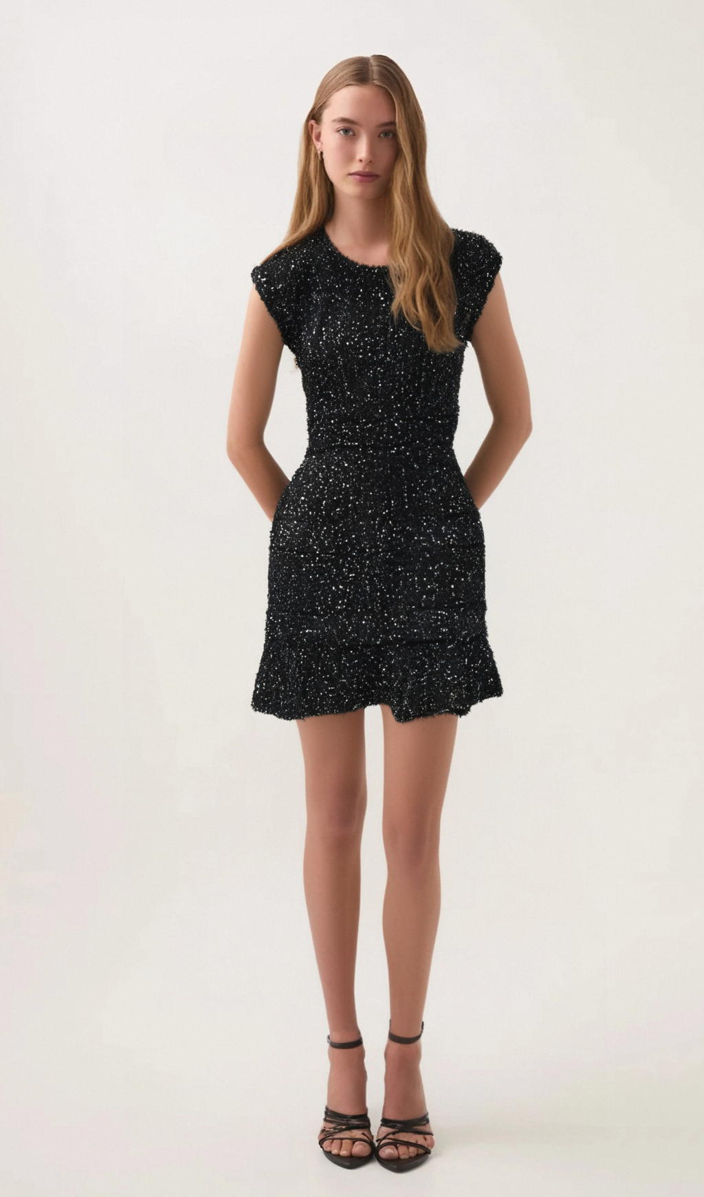 Cordelia sequin-embellished tiered mini dress Flowering Girl