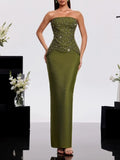 Haruko Strapless Rhinestone Bandage Dress Set Flowering Girl