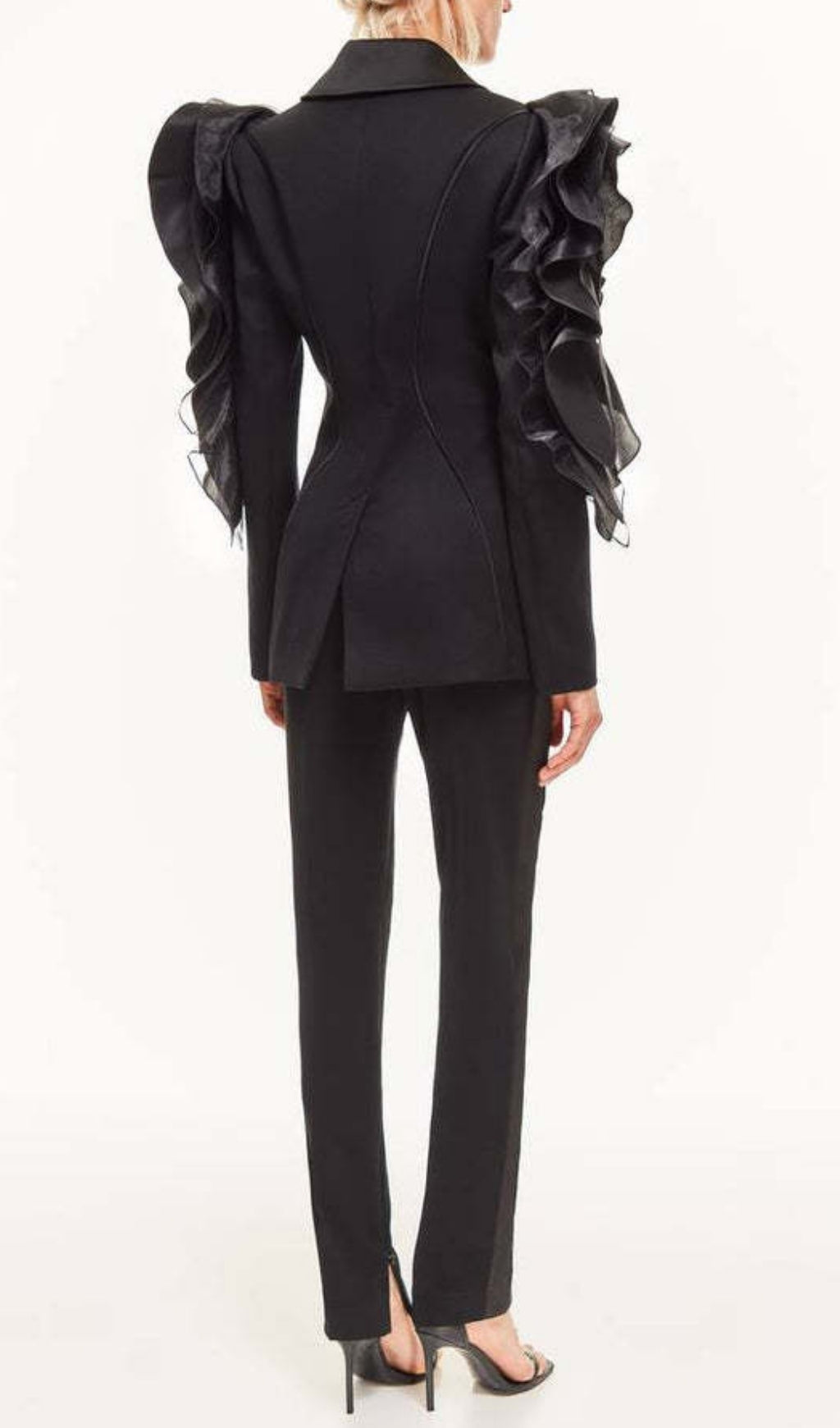 Elexis Black Ruffle Blazer Flowering Girl