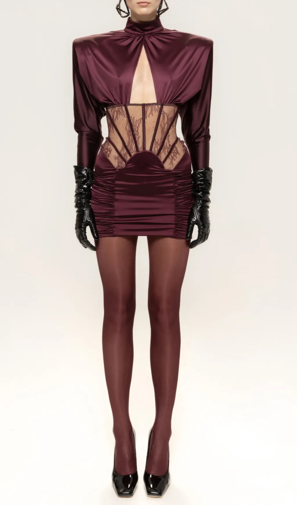Hebe Corset Long Sleeve Mini Dress Flowering Girl