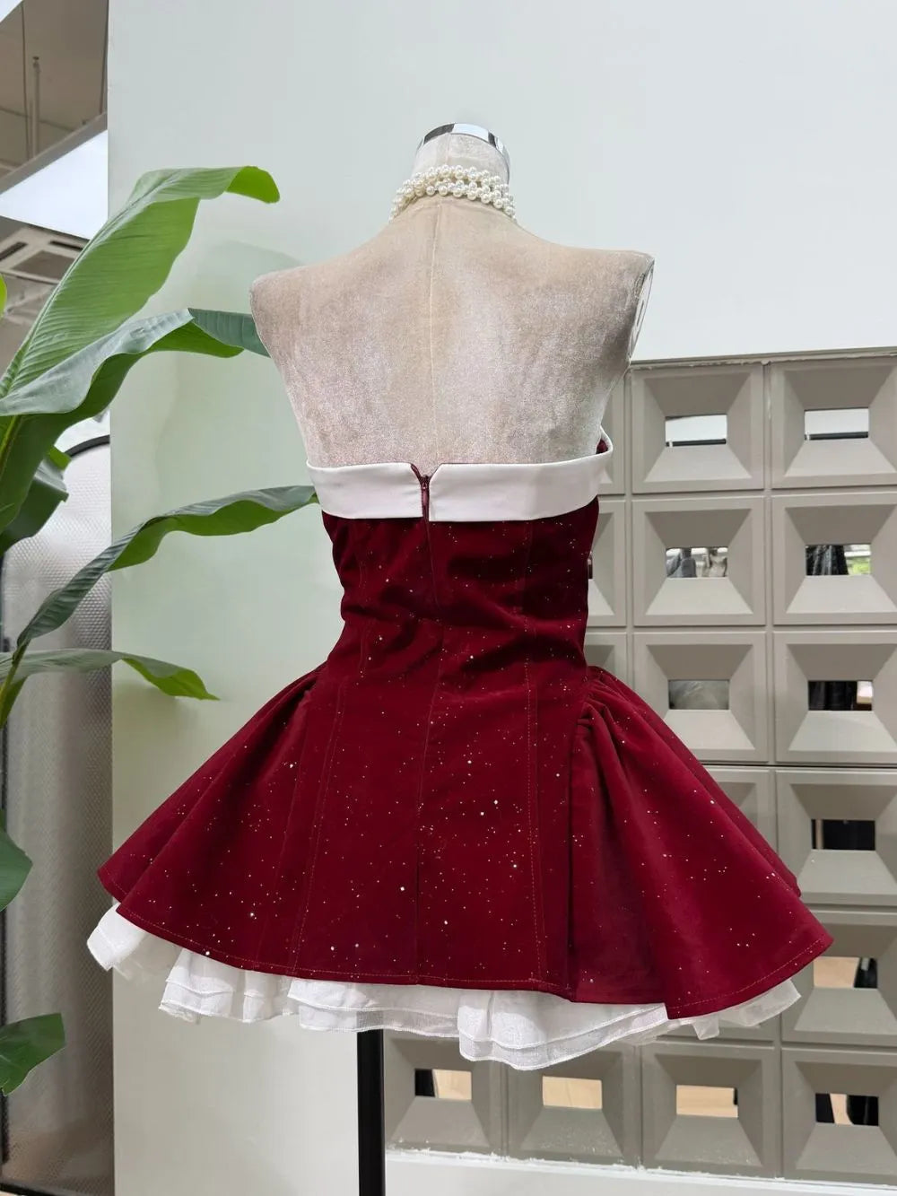 Iola Strapless Bowknot Mini Dress Flowering Girl