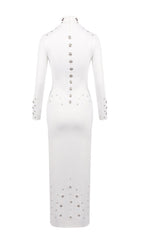 Ishana White Long Sleeve Embellished Maxi Dress Flowering Girl